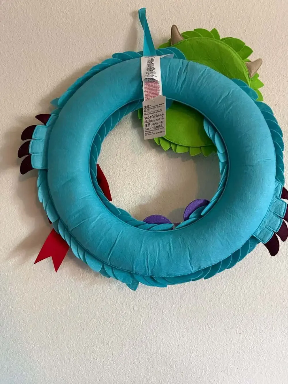 Disney Pixar Monsters, Inc. Christmas Holiday Decorative Door Wreath Sulley Mike